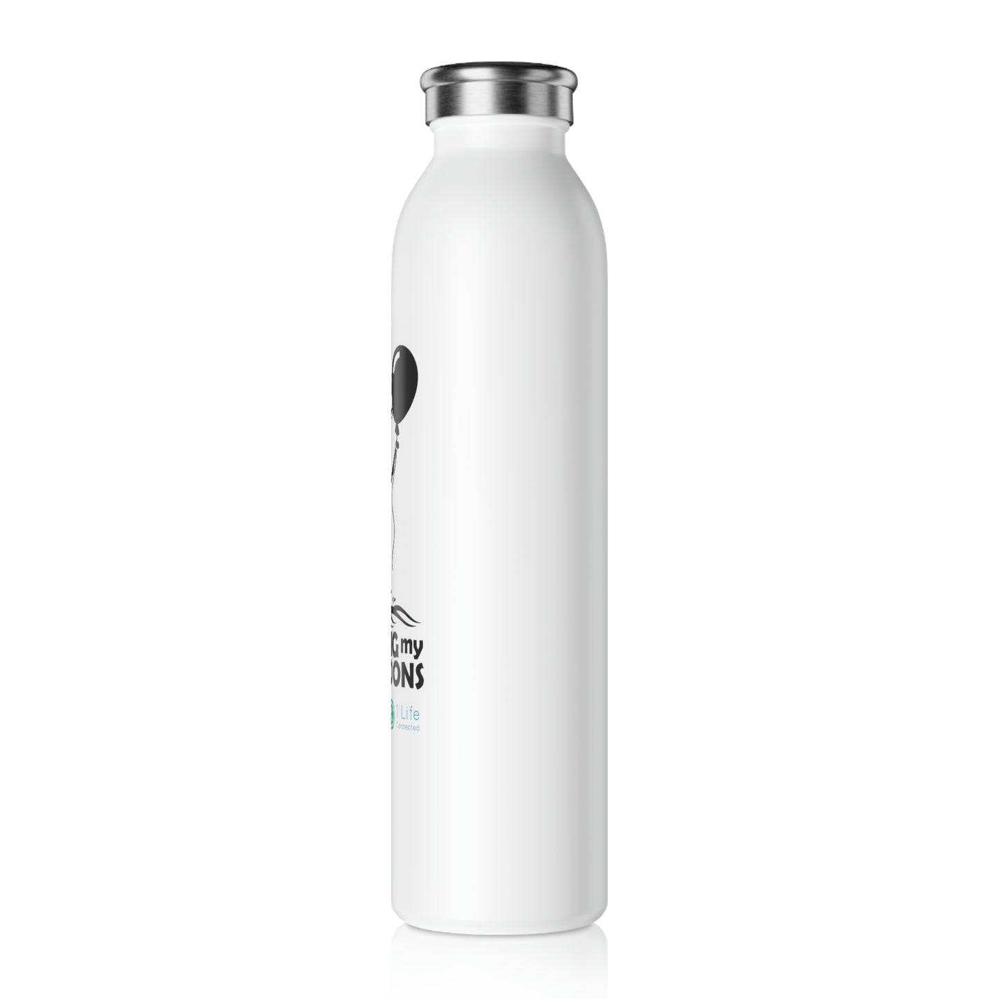 Giraffe Stainless Steel Wide Mouth Slim Matt White Water Bottle