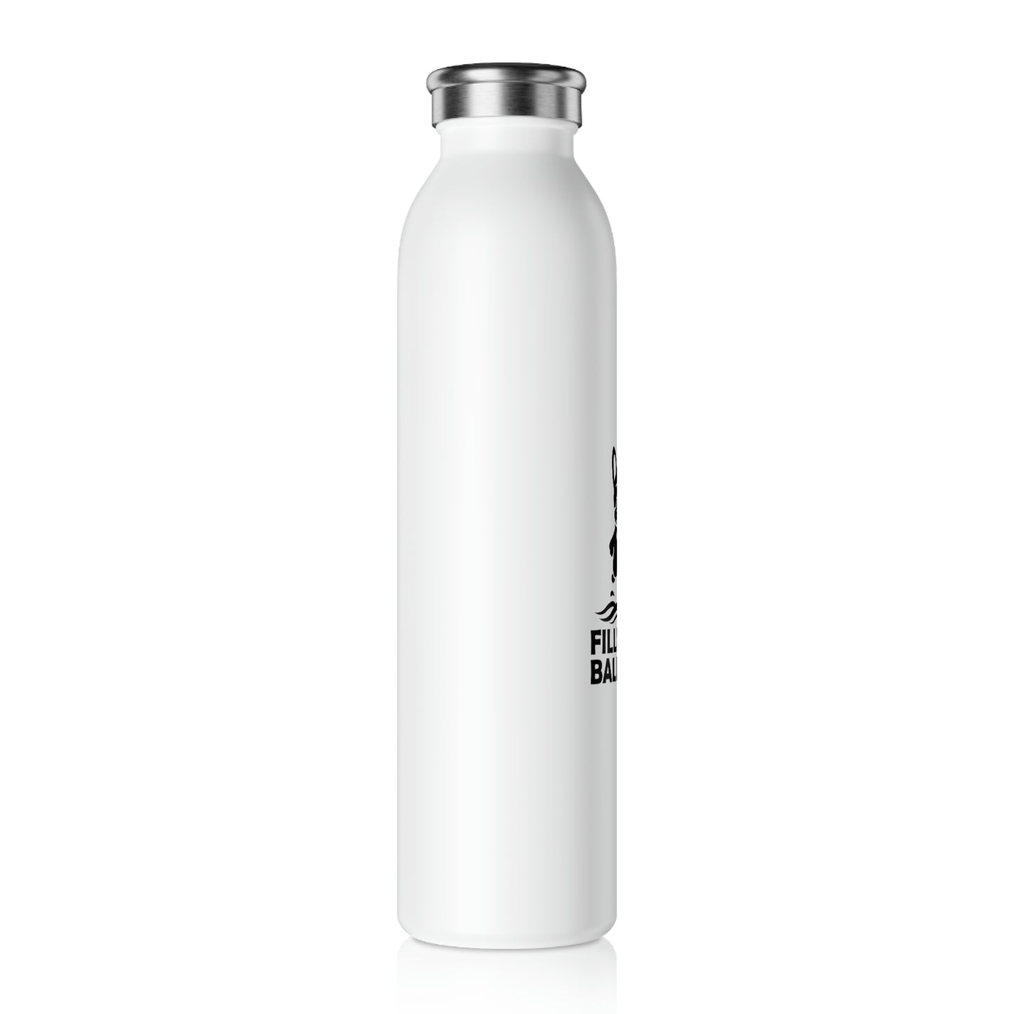Dempsey The Frenchie Stainless Steel Wide Mouth Slim Matt White Water Bottle