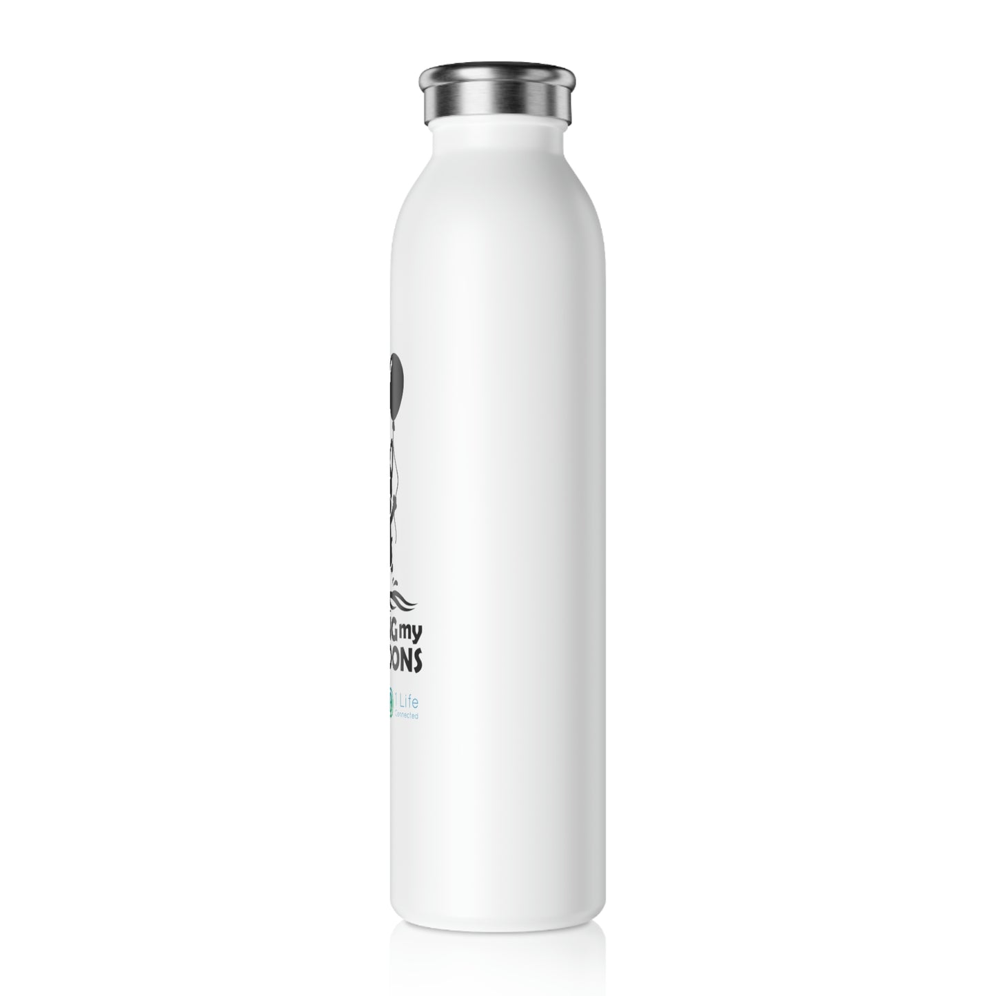 Dempsey The Frenchie Stainless Steel Wide Mouth Slim Matt White Water Bottle