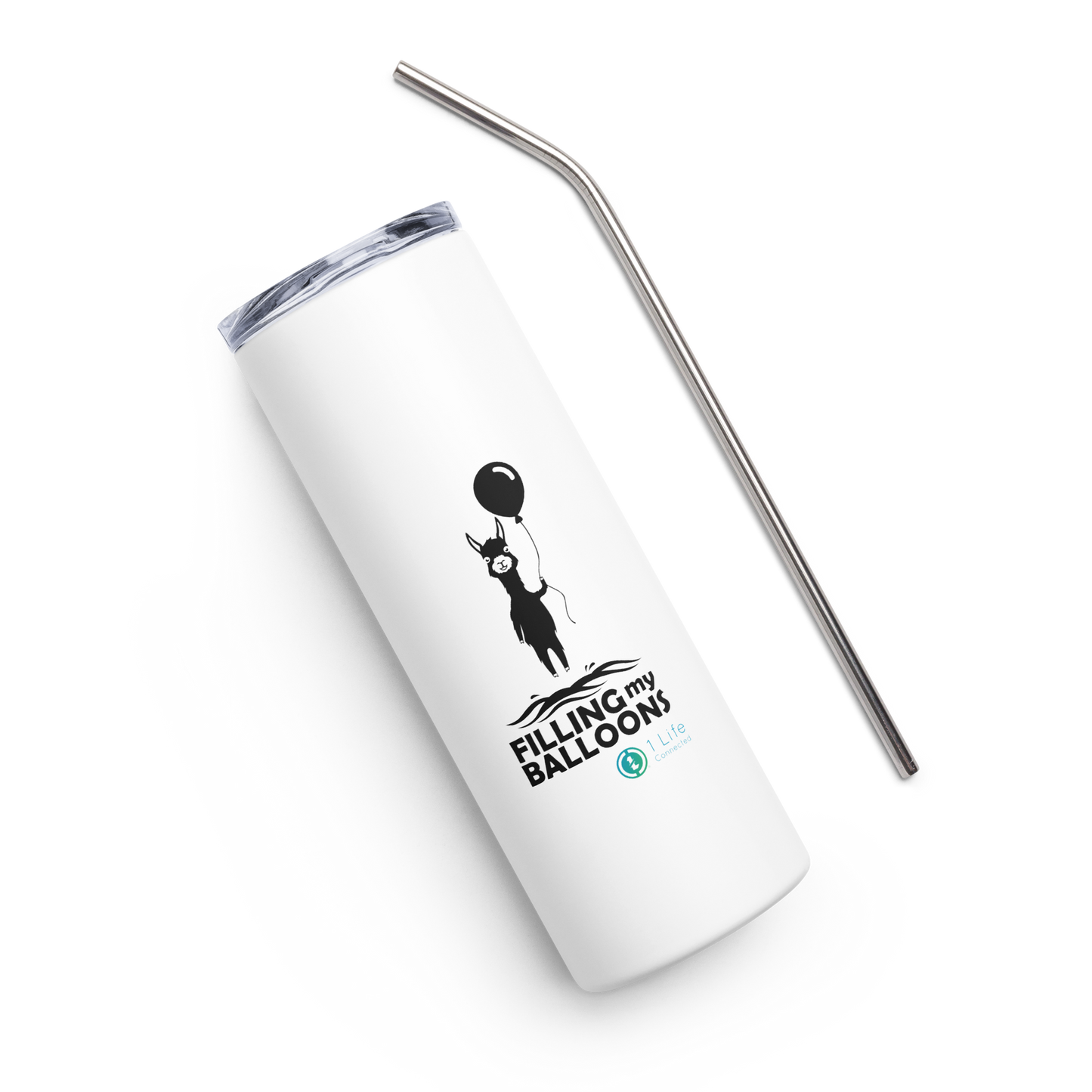 Llama Stainless Steel Tumbler With Straw