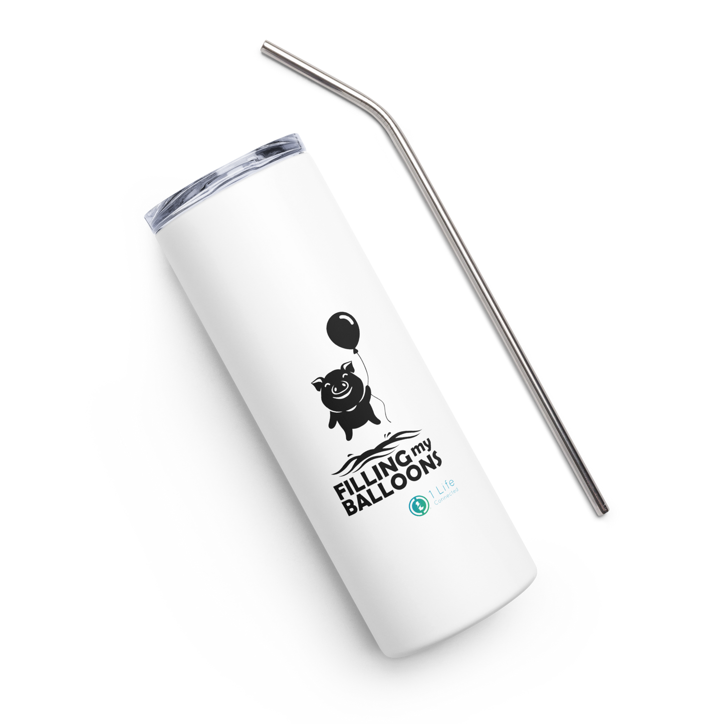 Pig Stainless Steel Tumbler With Straw