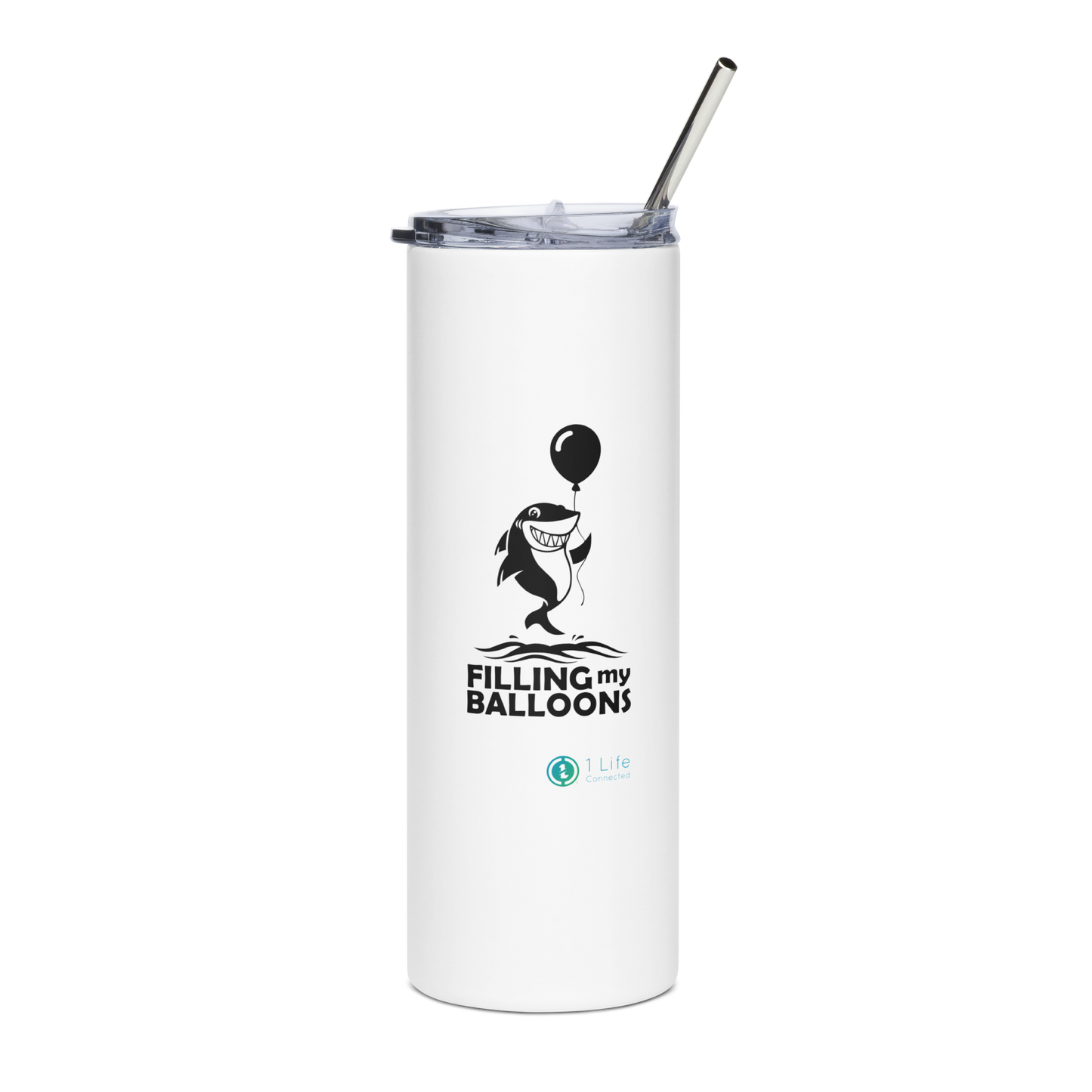 Shark Stainless Steel Tumbler With Straw