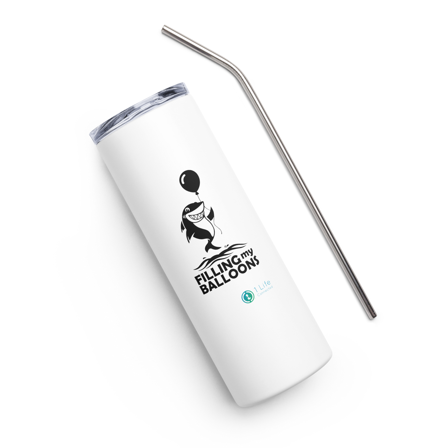 Shark Stainless Steel Tumbler With Straw