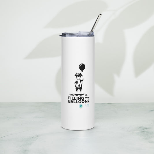 Cow Stainless Steel Tumbler With Straw